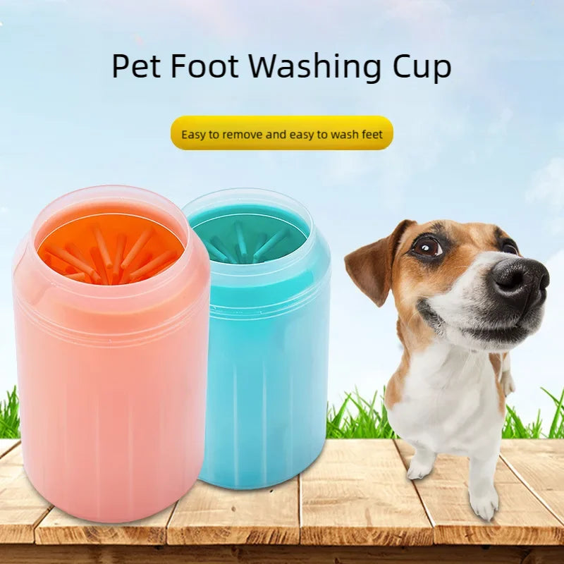 Dog Paw Cleaner Cup Soft Silicone Combs Portable Outdoor Pet Foot Washer Paw Clean Brush Quickly Wash Foot Cleaning Bucket