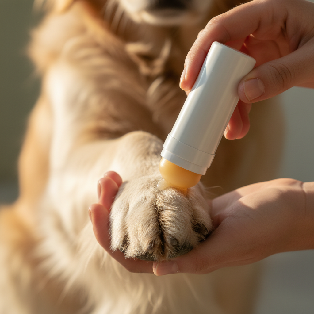 Balm applied to dog paw