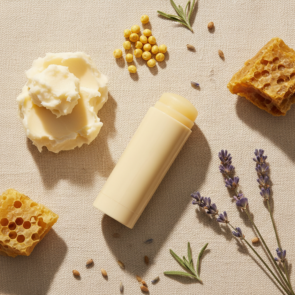 Flat lay with natural ingredients