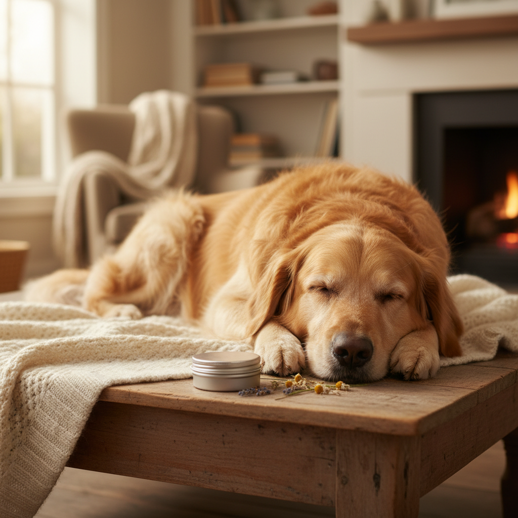 Lifestyle shot with golden retriever